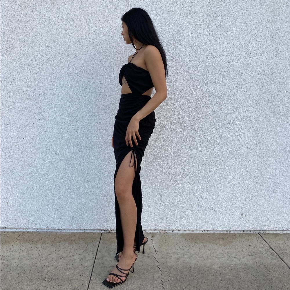 Halter Cutout Maxi Dress